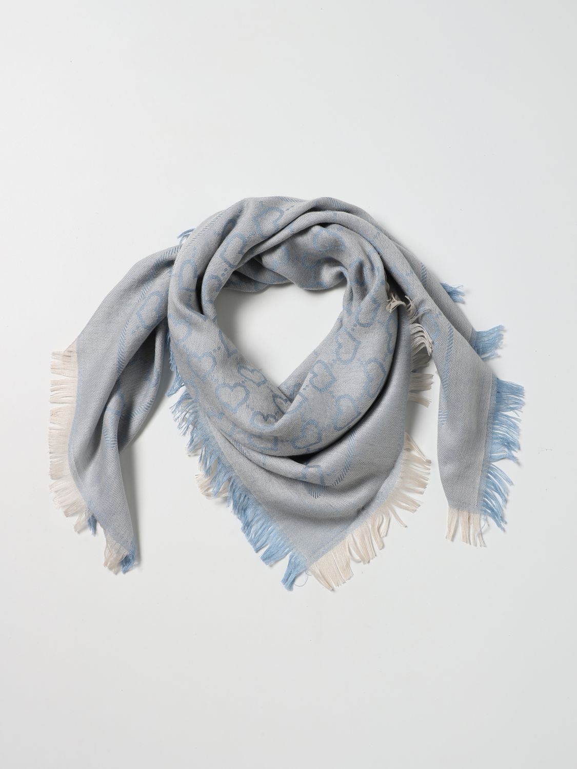 Scarf Gucci: Gucci wool and silk neck scarf gnawed blue 2