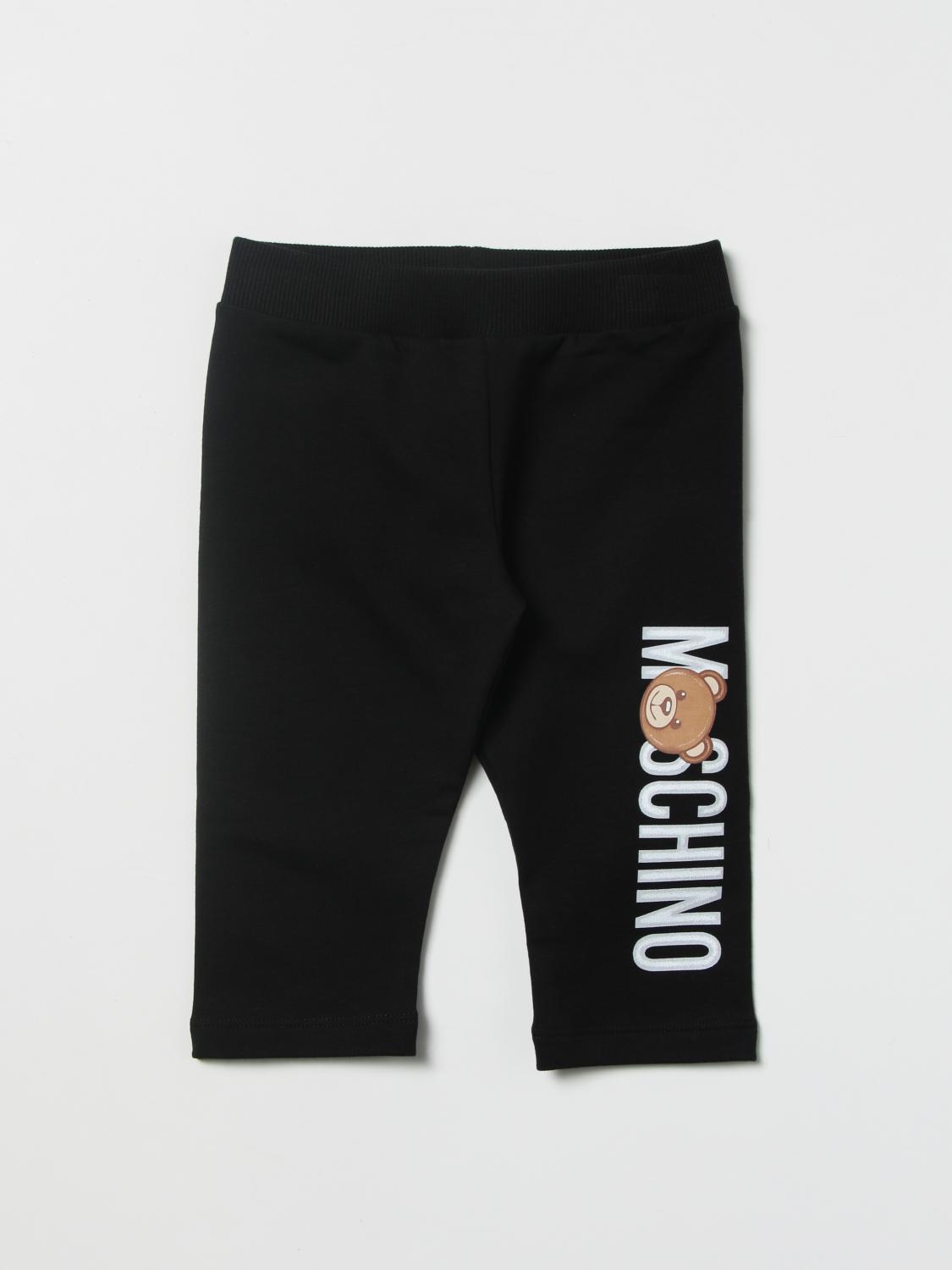 MOSCHINO BABY jogging pants with logo Black Pants Moschino Baby MQP02RLDA17