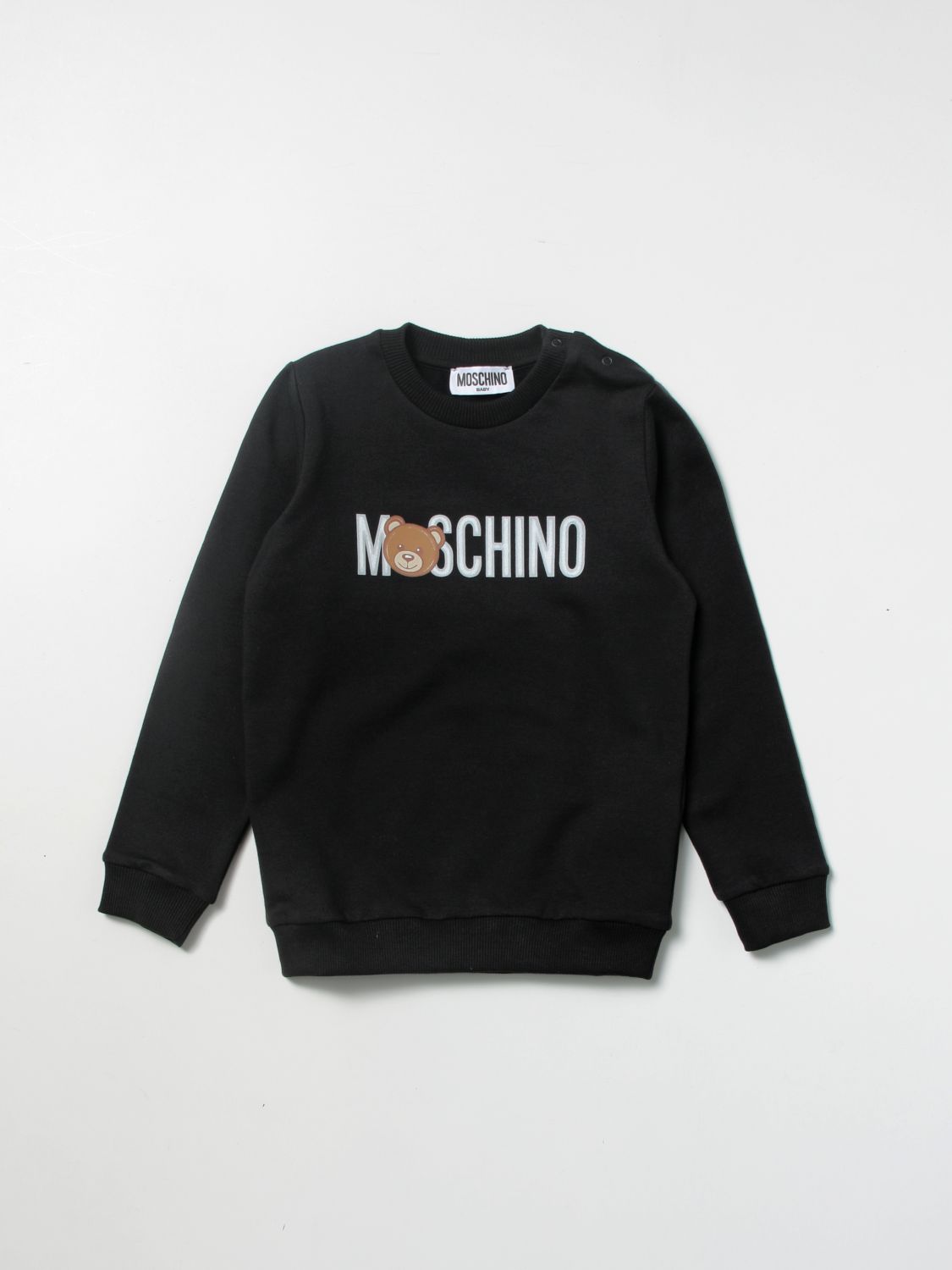 Jumper Moschino Baby: Moschino Baby sweatshirt with Teddy print black 1