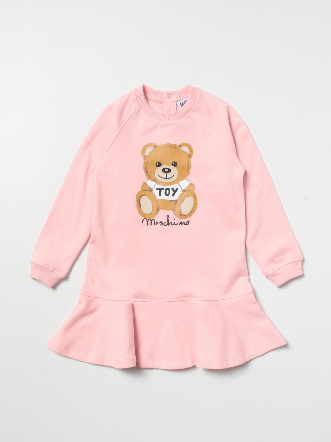 MOSCHINO BABY dress with Teddy print Pink Romper Moschino Baby