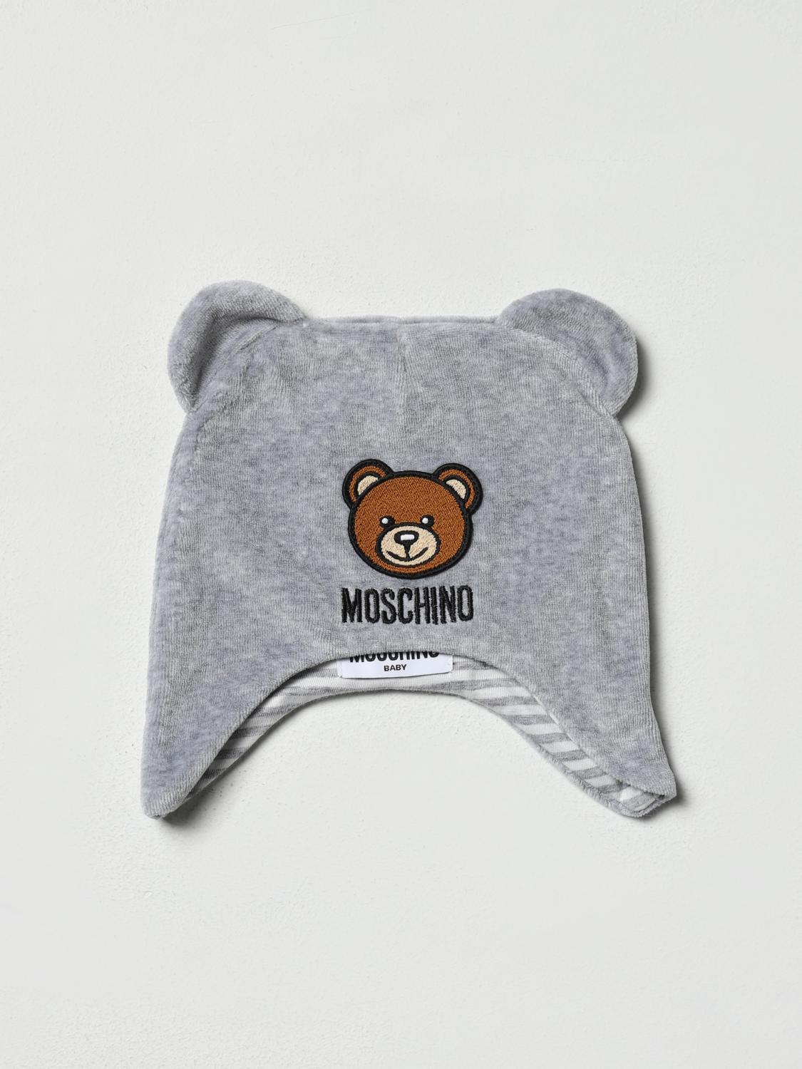 MOSCHINO BABY hat for kids Grey Moschino Baby hat MUX040LGA07 online at