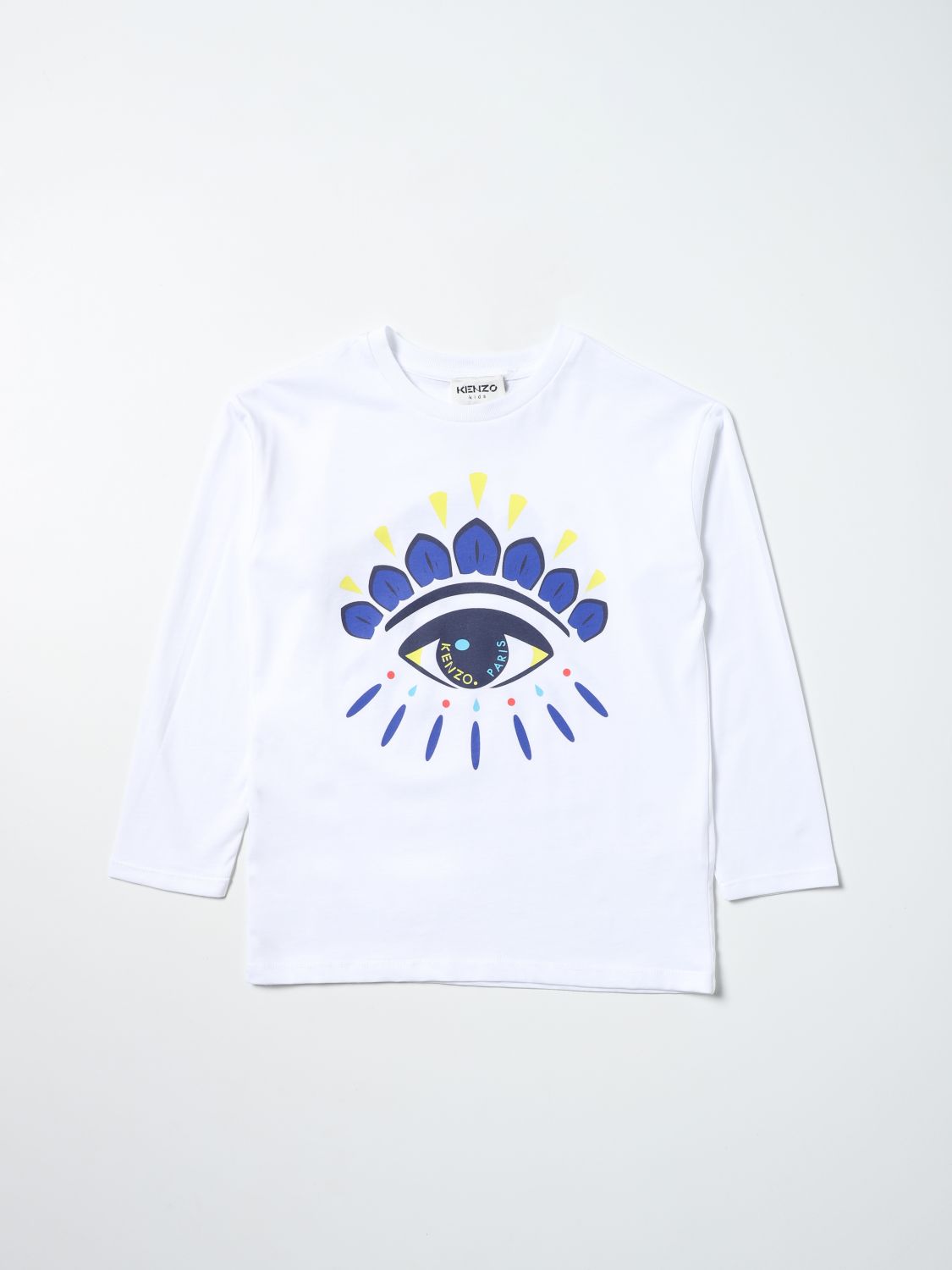 KENZO JUNIOR: T-shirt with Eye Paris logo - White Kenzo Junior t-shirt K25676 online on GIGLIO.COM