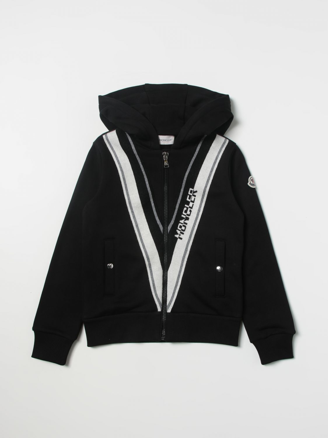 Sweater Moncler: Moncler zip-up sweatshirt with logo black 1