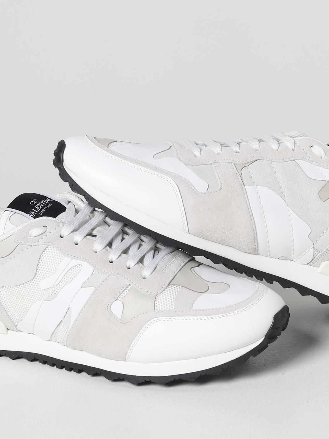 Valentino Garavani - Rockrunner Suede and Mesh Trainers - Mens - White