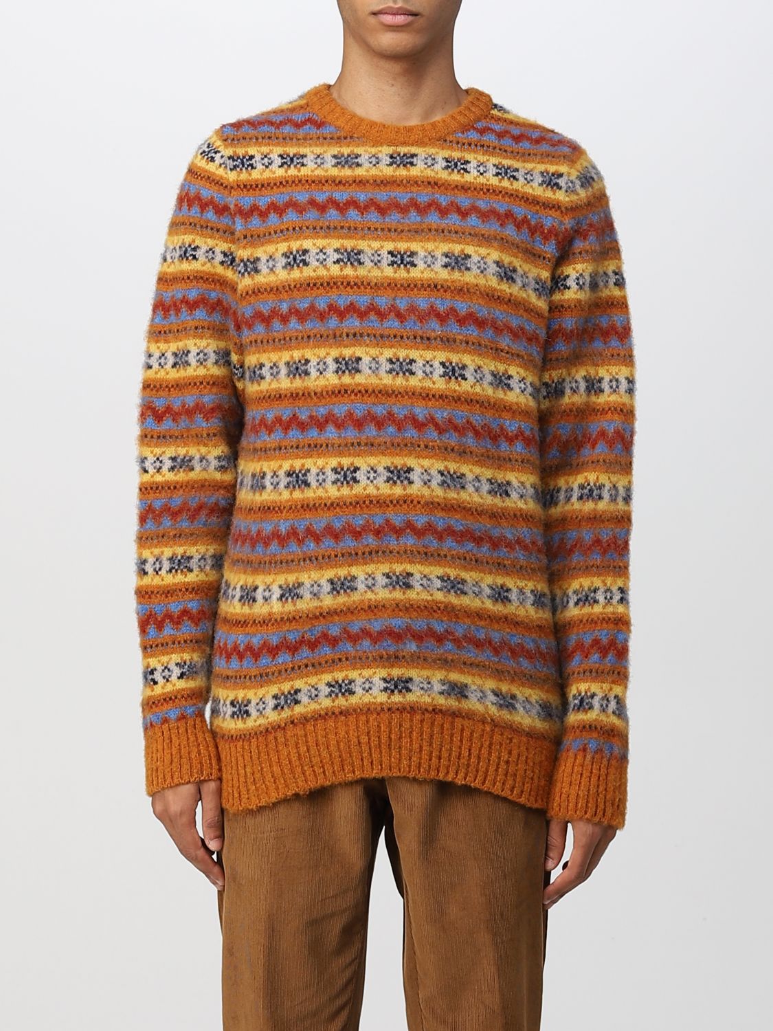 HOWLIN: sweater for man - Orange | Howlin sweater A DAY IN THE WOOL ...