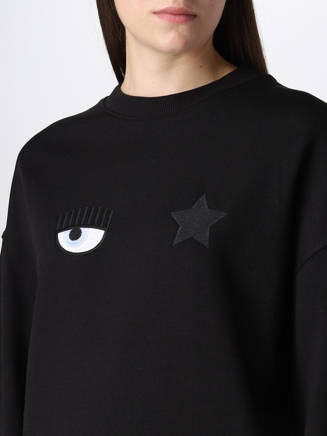 Felpa Chiara Ferragni: Felpa Eye Star Chiara Ferragni in cotone nero 3