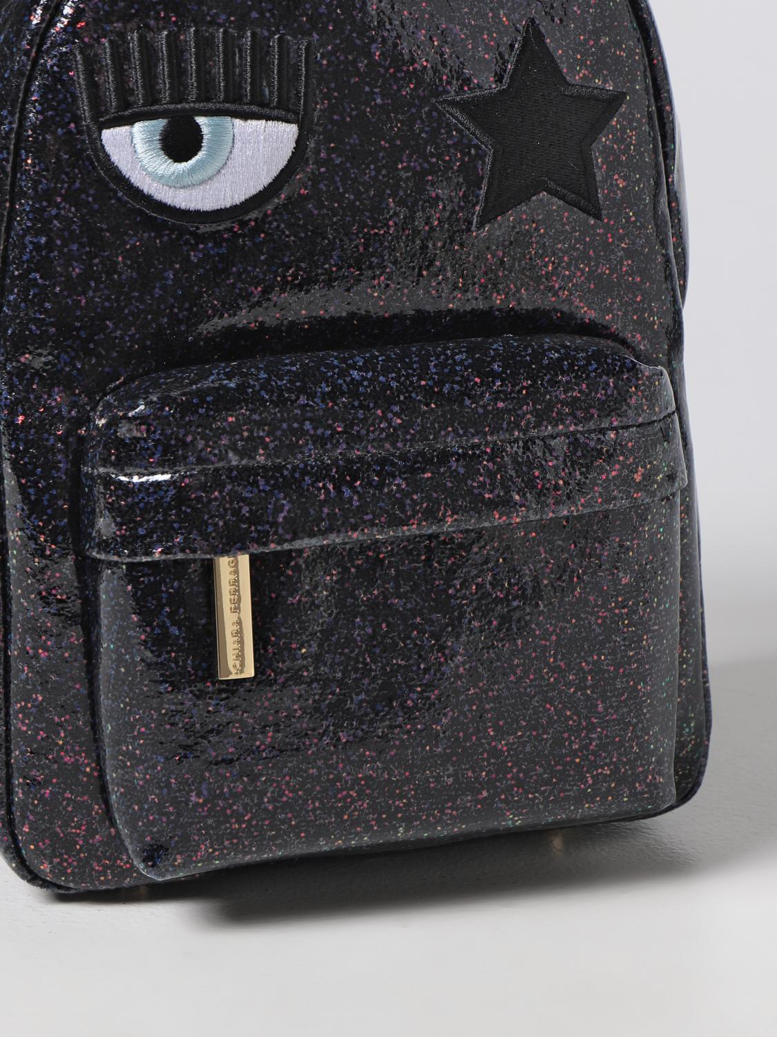 Zaino Chiara Ferragni: Zaino Eyestar Chiara Ferragni in pvc e glitter nero 3