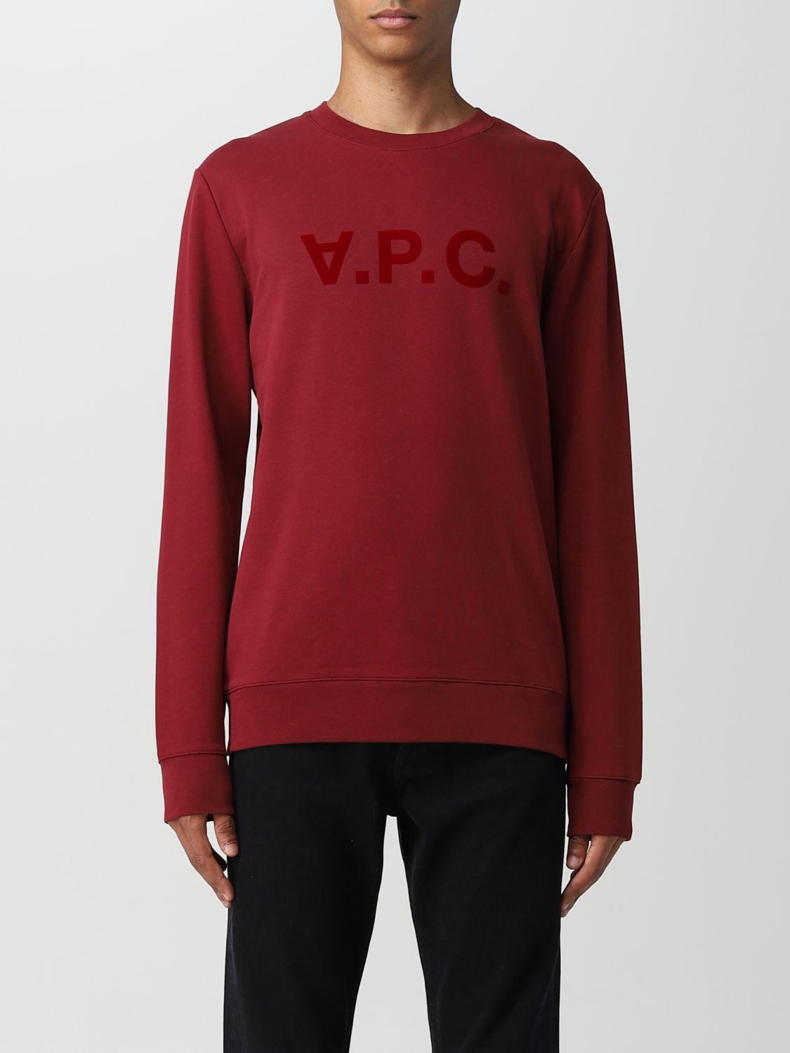 Sweatshirt A.p.c.: A.p.c. sweatshirt for men burgundy 1
