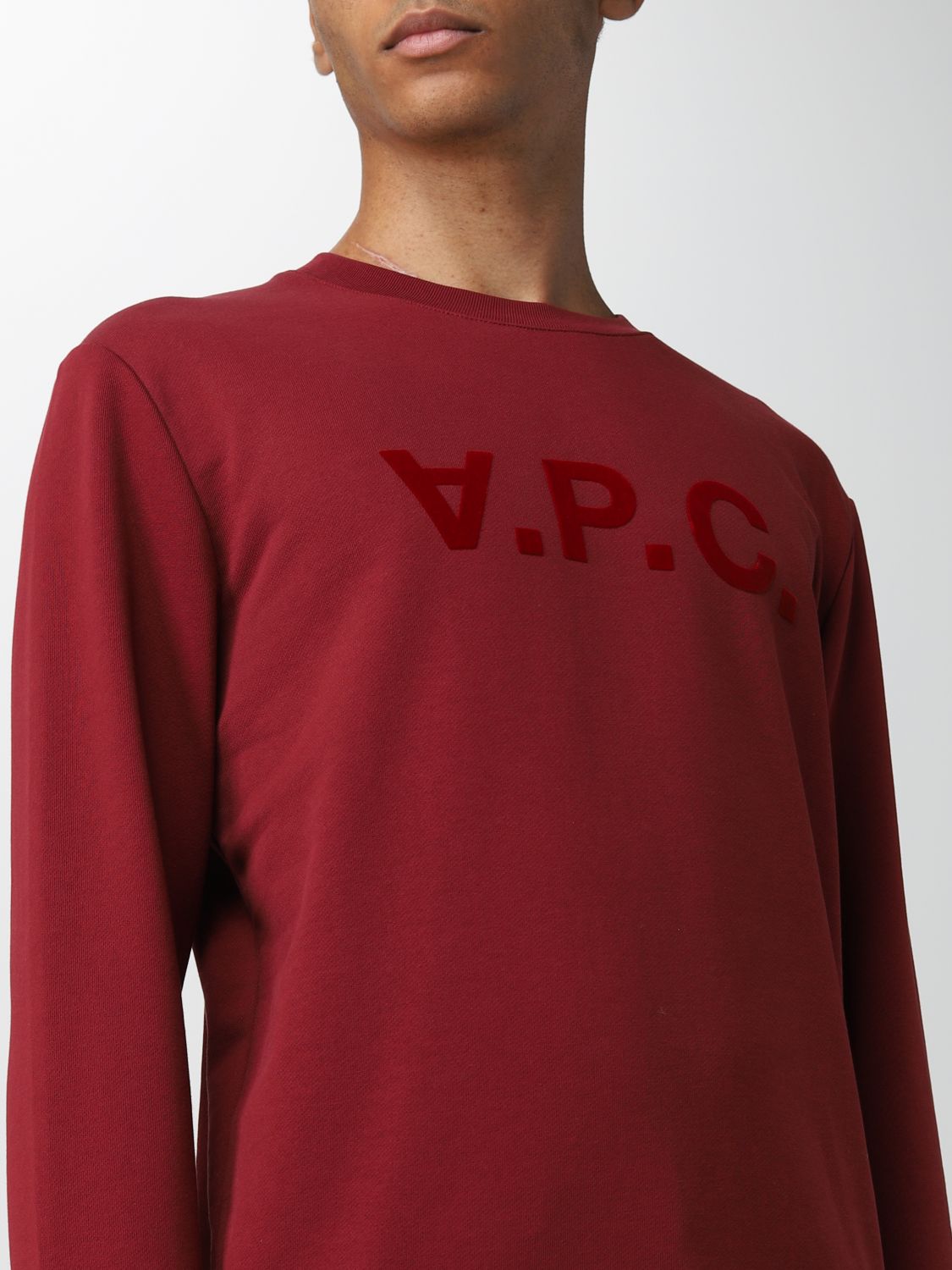 Sweatshirt A.p.c.: A.p.c. sweatshirt for men burgundy 4