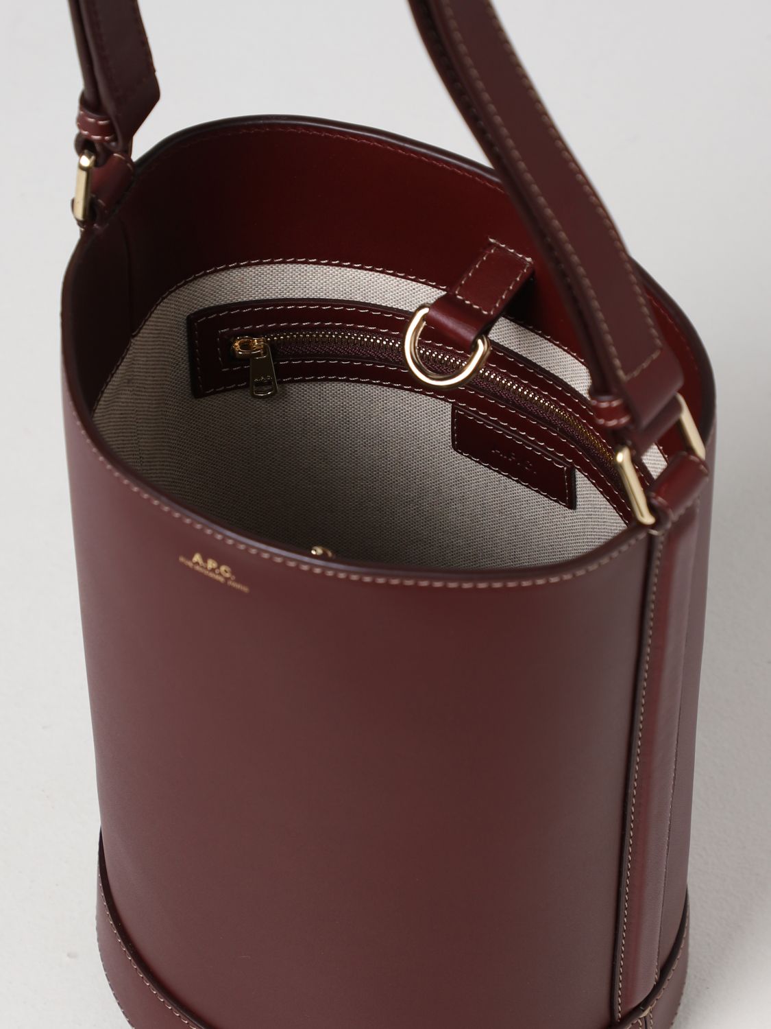Shoulder bag A.p.c.: A.p.c. shoulder bag for women burgundy 4