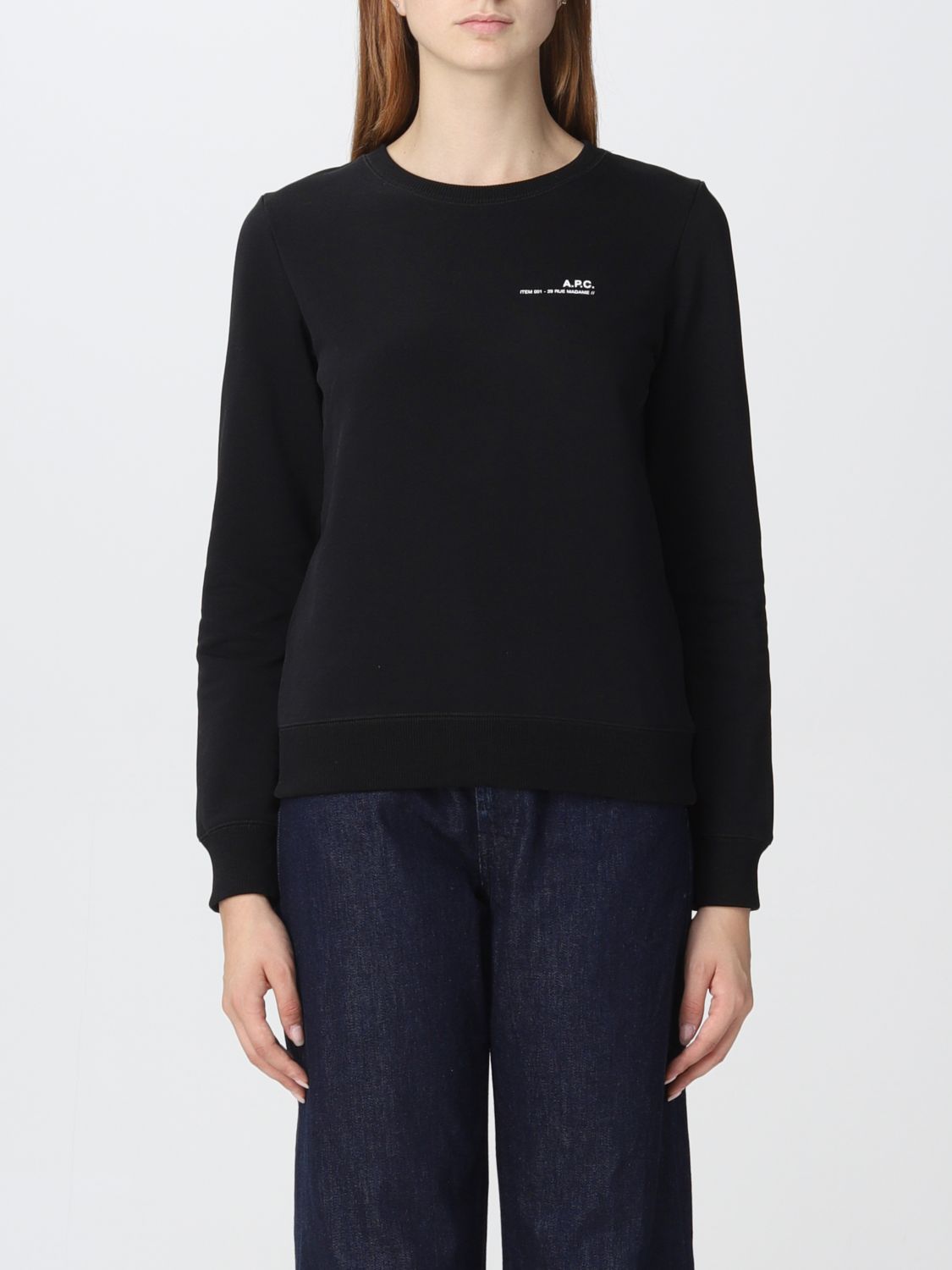 A.P.C.: sweatshirt for woman - Black | A.P.C. sweatshirt COFBQF27663 ...