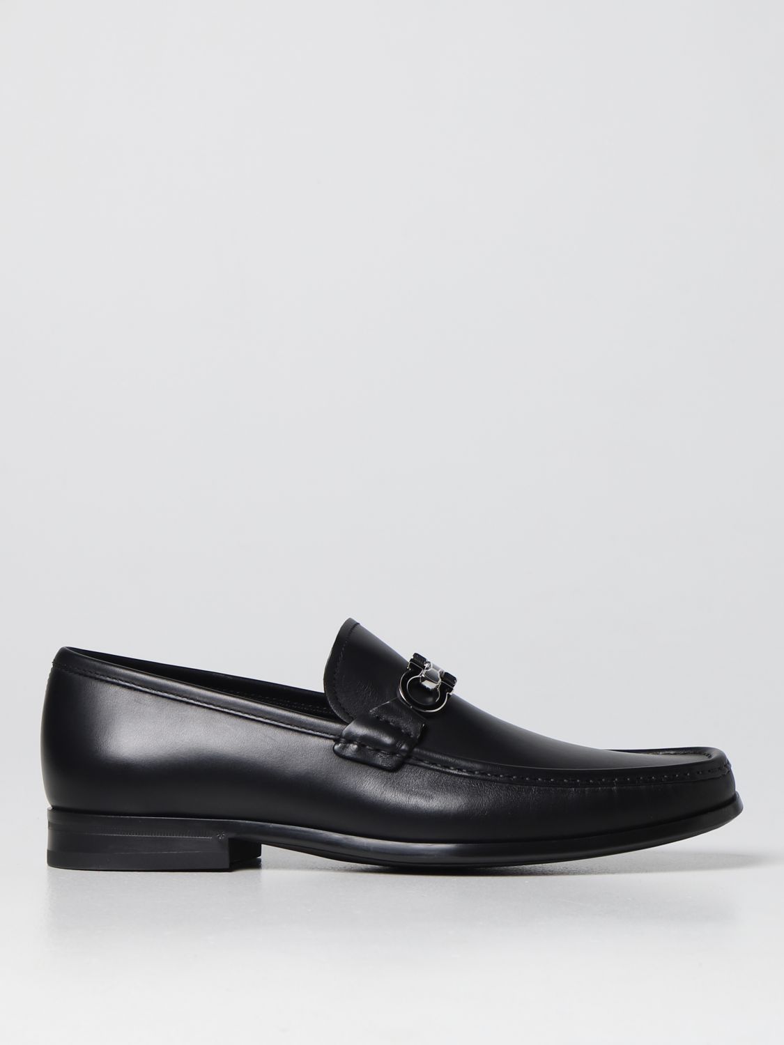 FERRAGAMO: Salvatore leather loafers - Black | Ferragamo loafers 02A881 ...