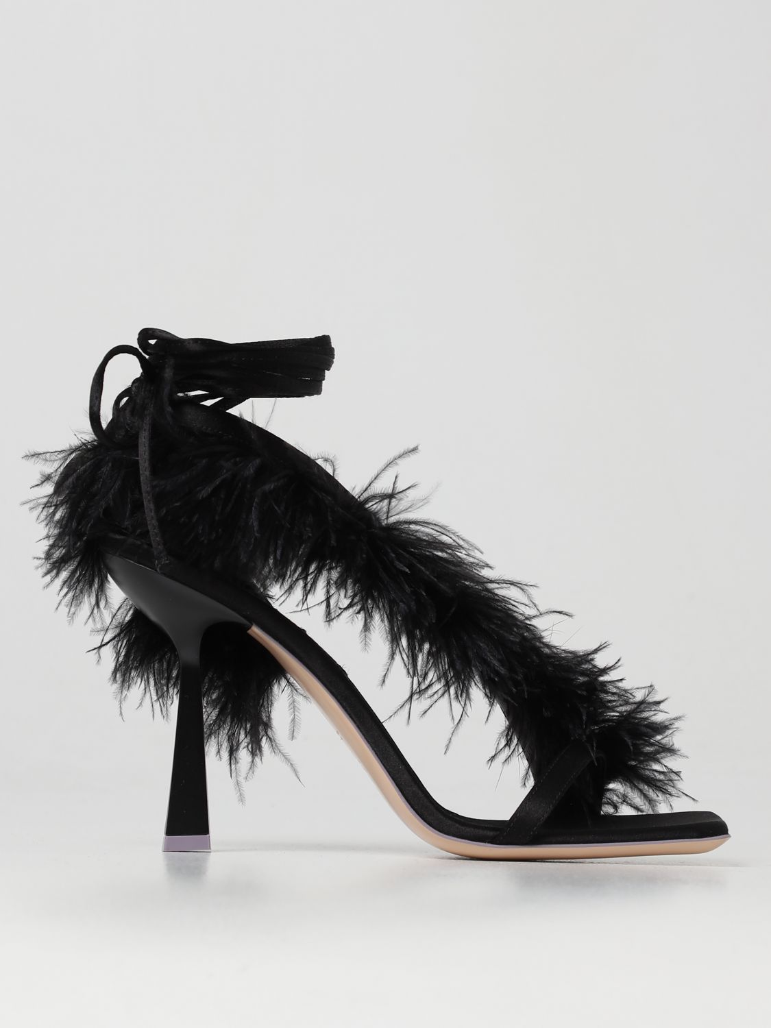 SEBASTIAN MILANO: heeled sandals for woman - Black | Sebastian Milano ...