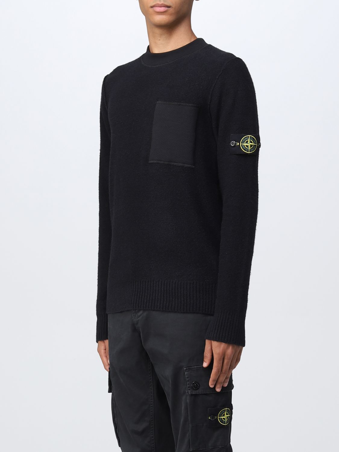 STONE ISLAND: sweater for man - Black | Stone Island sweater 523D2 ...