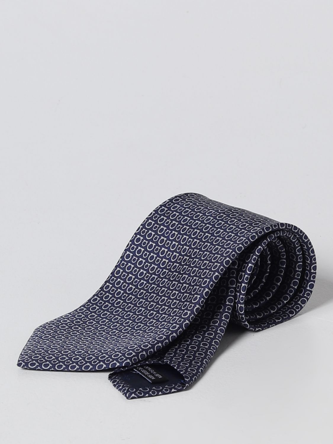 FERRAGAMO: Corbata para hombre, Azul Oscuro | Corbata 358494 en línea en GIGLIO.COM