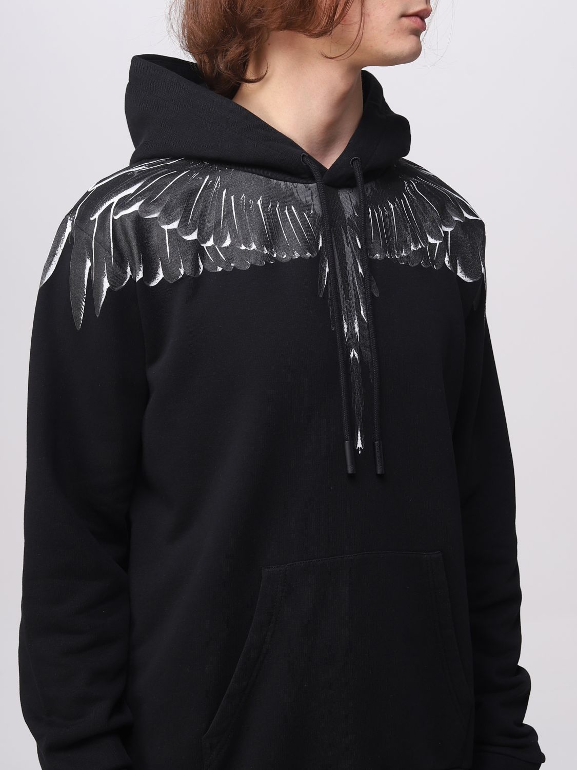 MARCELO BURLON FELPA: Felpa County Of Milan in jersey con stampa, Felpa  Marcelo Burlon uomo - CMBB040C99FLE002 Nero 1