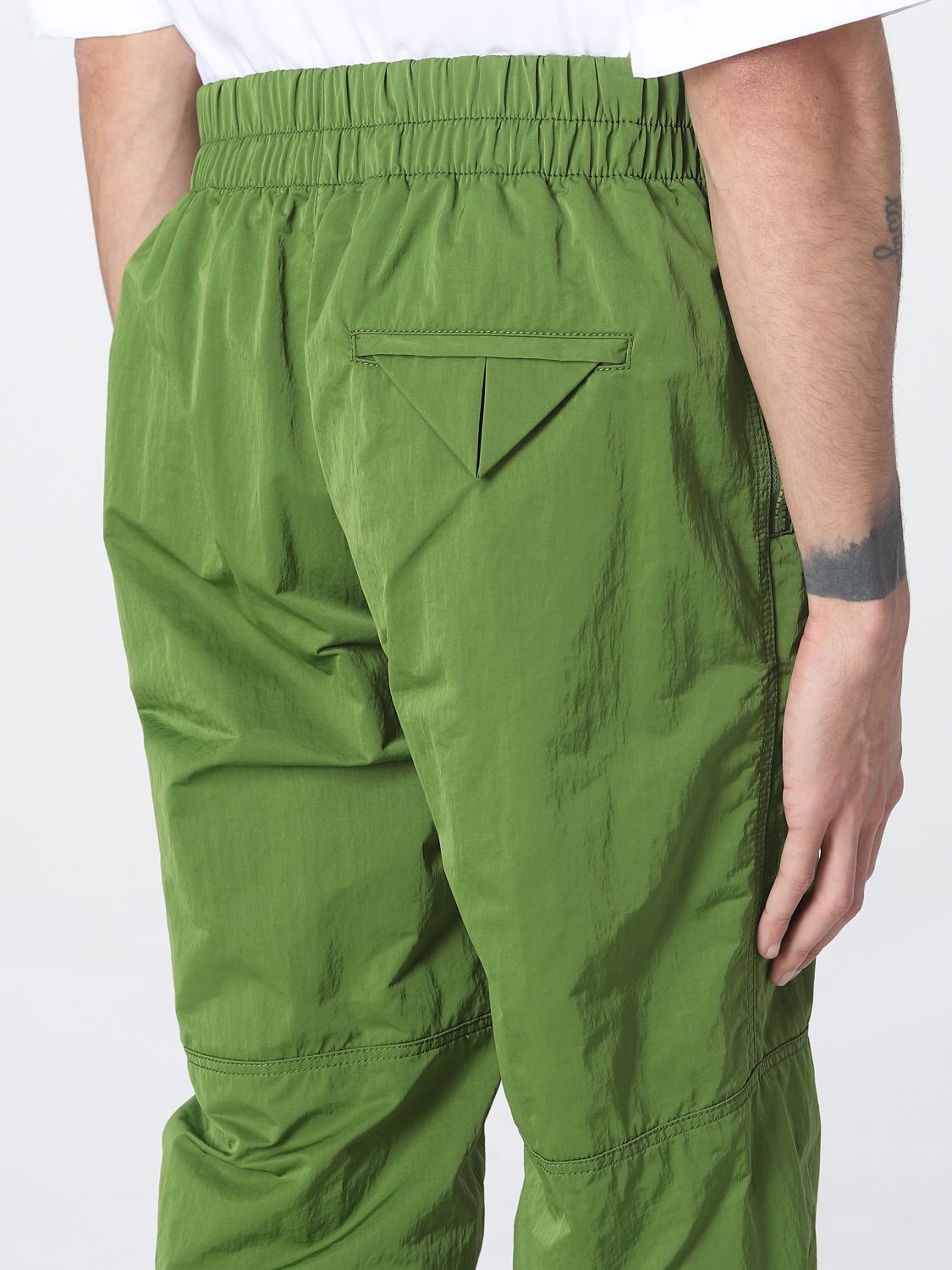 Bottega Veneta Intrecciato Leather Trousers - Men - Green Pants - M