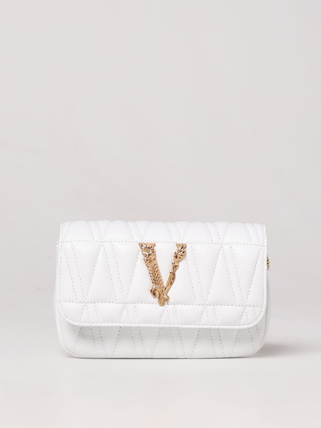 Versace Virtus Logo Baroque Leather Tote