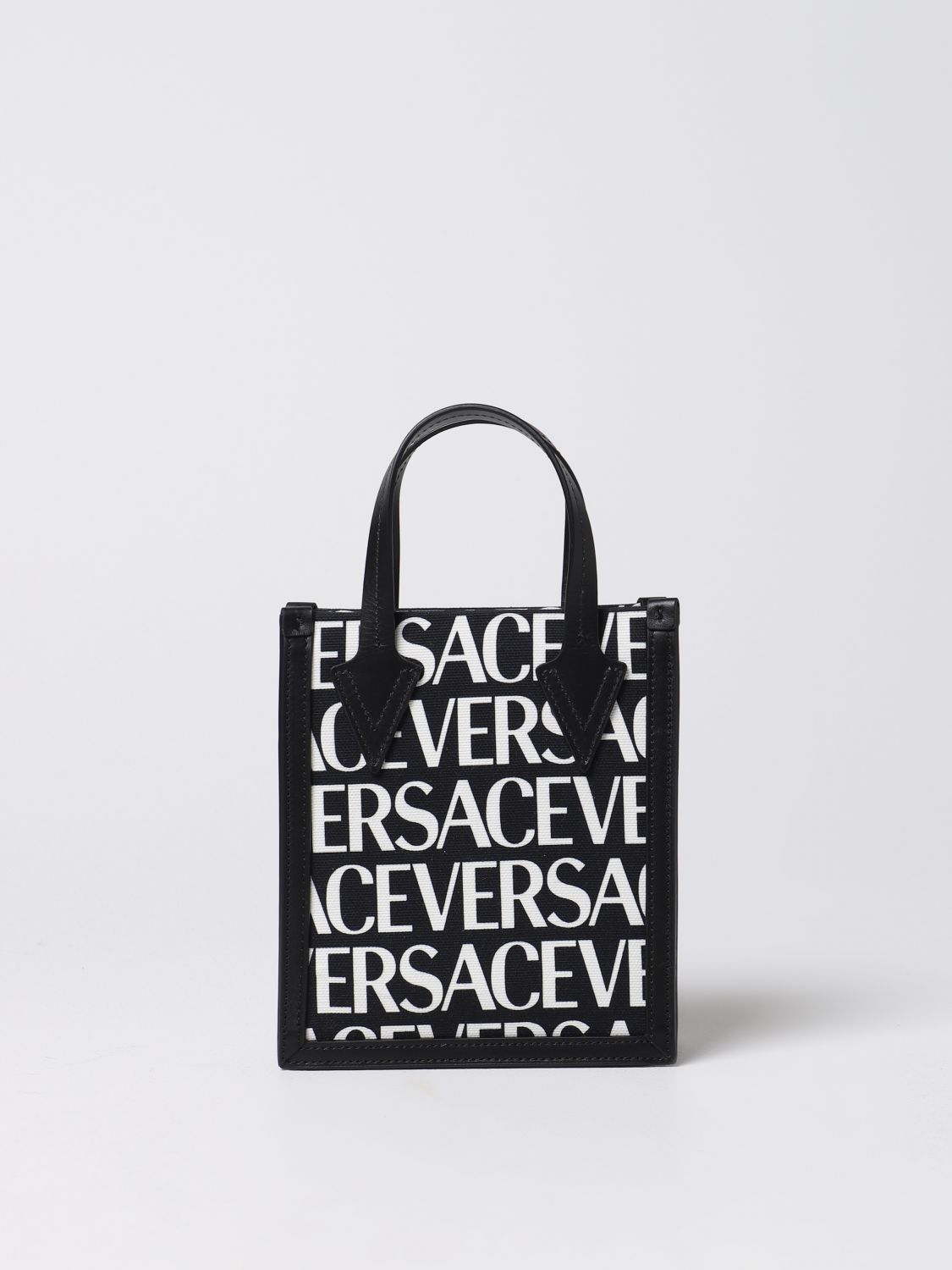 VERSACE BAG IN CANVAS AND LEATHER,375211002