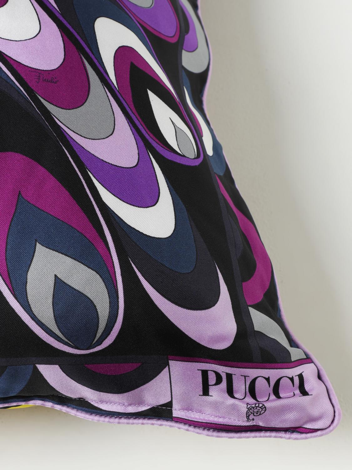 EMILIO PUCCI: Cuscino in seta stampato - Giallo  Cuscini Emilio Pucci  3EAF533E051 online su