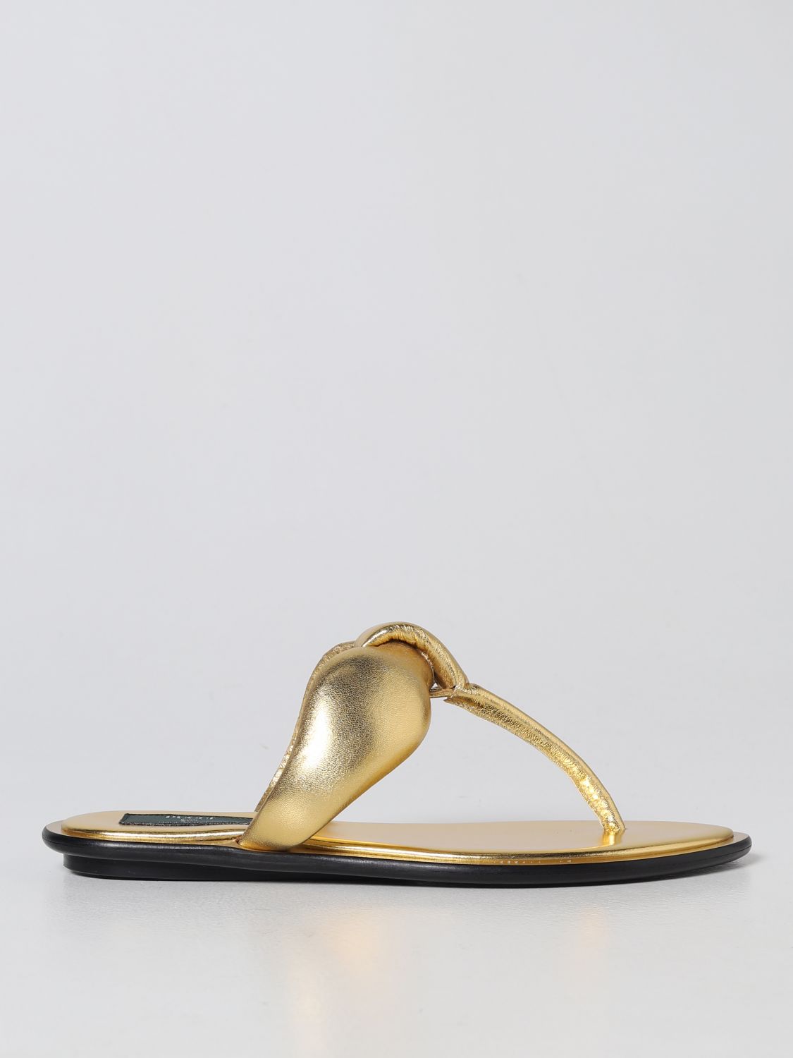 Emilio Pucci Thong Sandals - Laminated Nappa In Silver