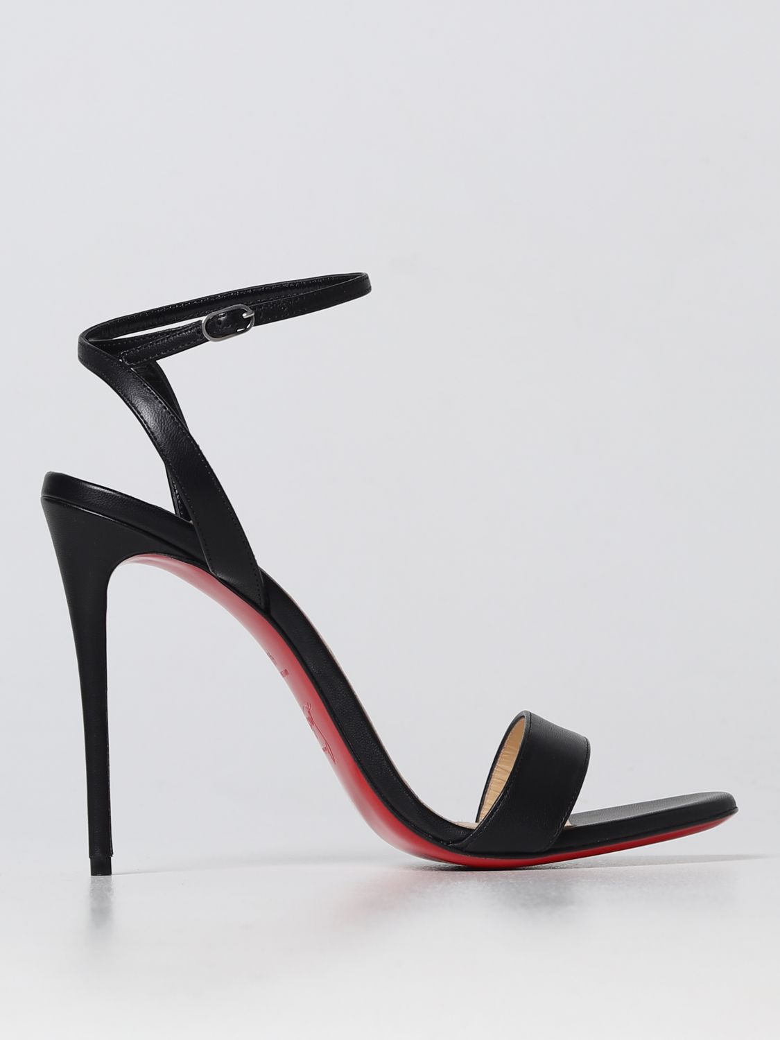 CHRISTIAN LOUBOUTIN: Loubigirl nappa leather sandal - Black | Christian heeled sandals 3210851 at GIGLIO.COM