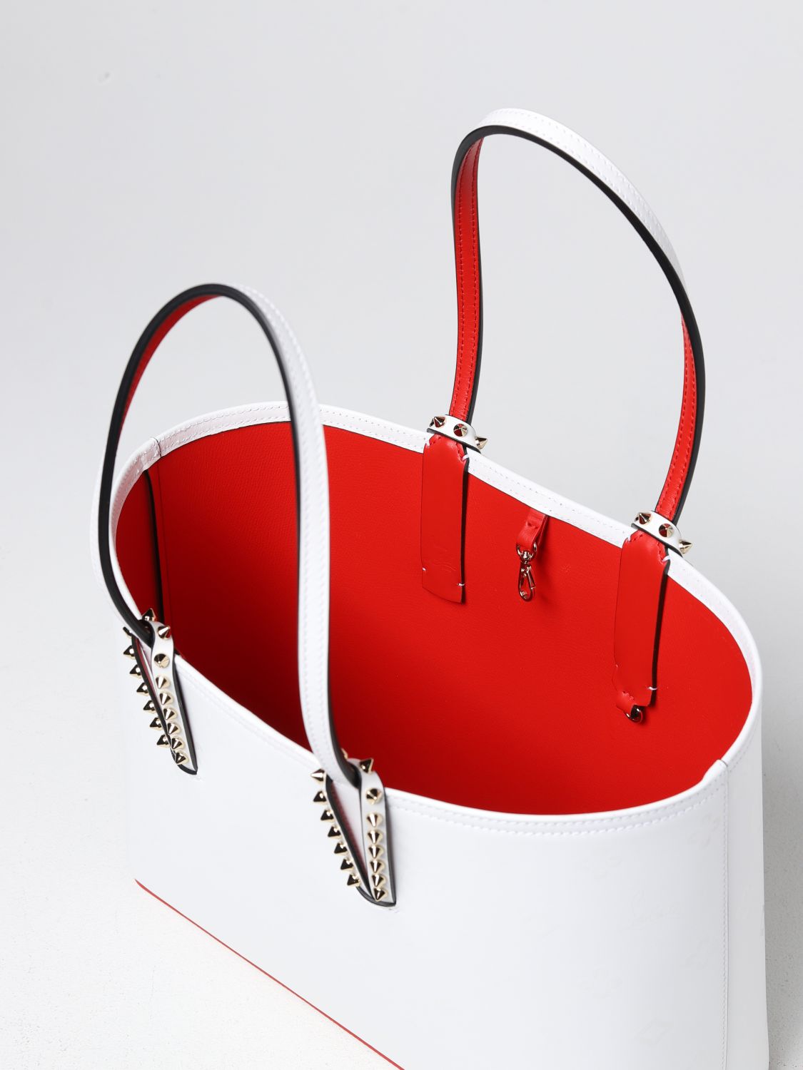 CHRISTIAN LOUBOUTIN: tote bags for woman - White | Christian Louboutin ...