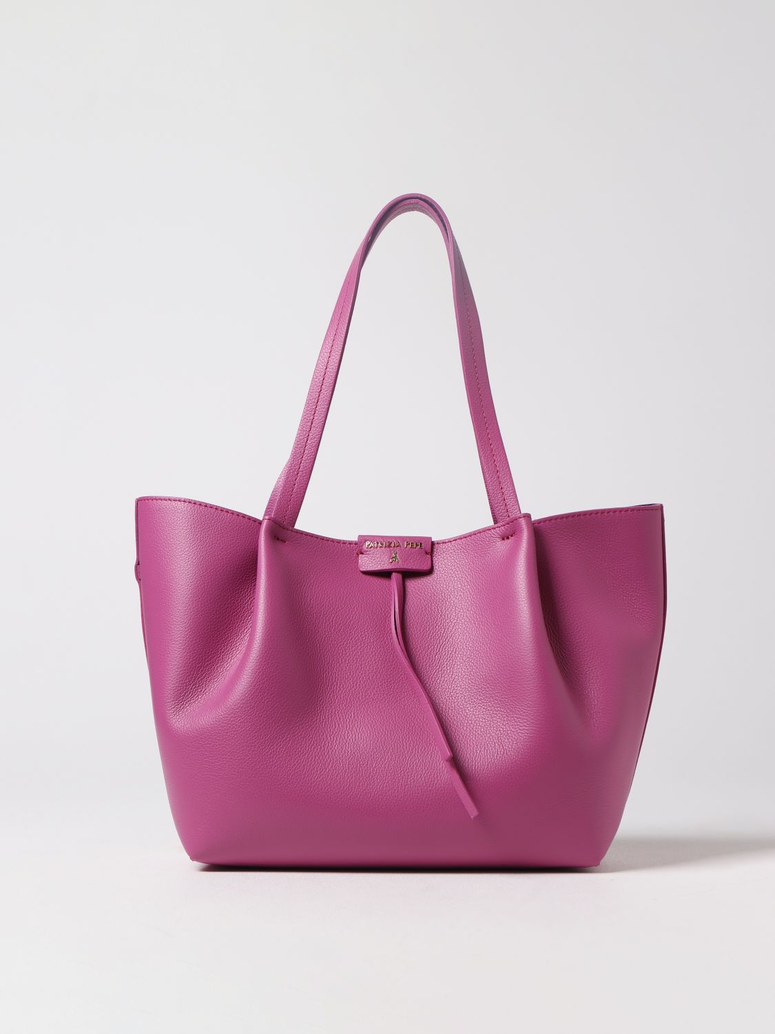 Patrizia Pepe Leather Shopping Bag In Strawberry