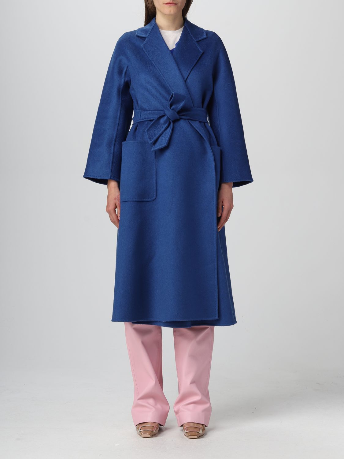 MAX MARA: cashmere coat - Blue | Max Mara coat 2310110831600 online on ...