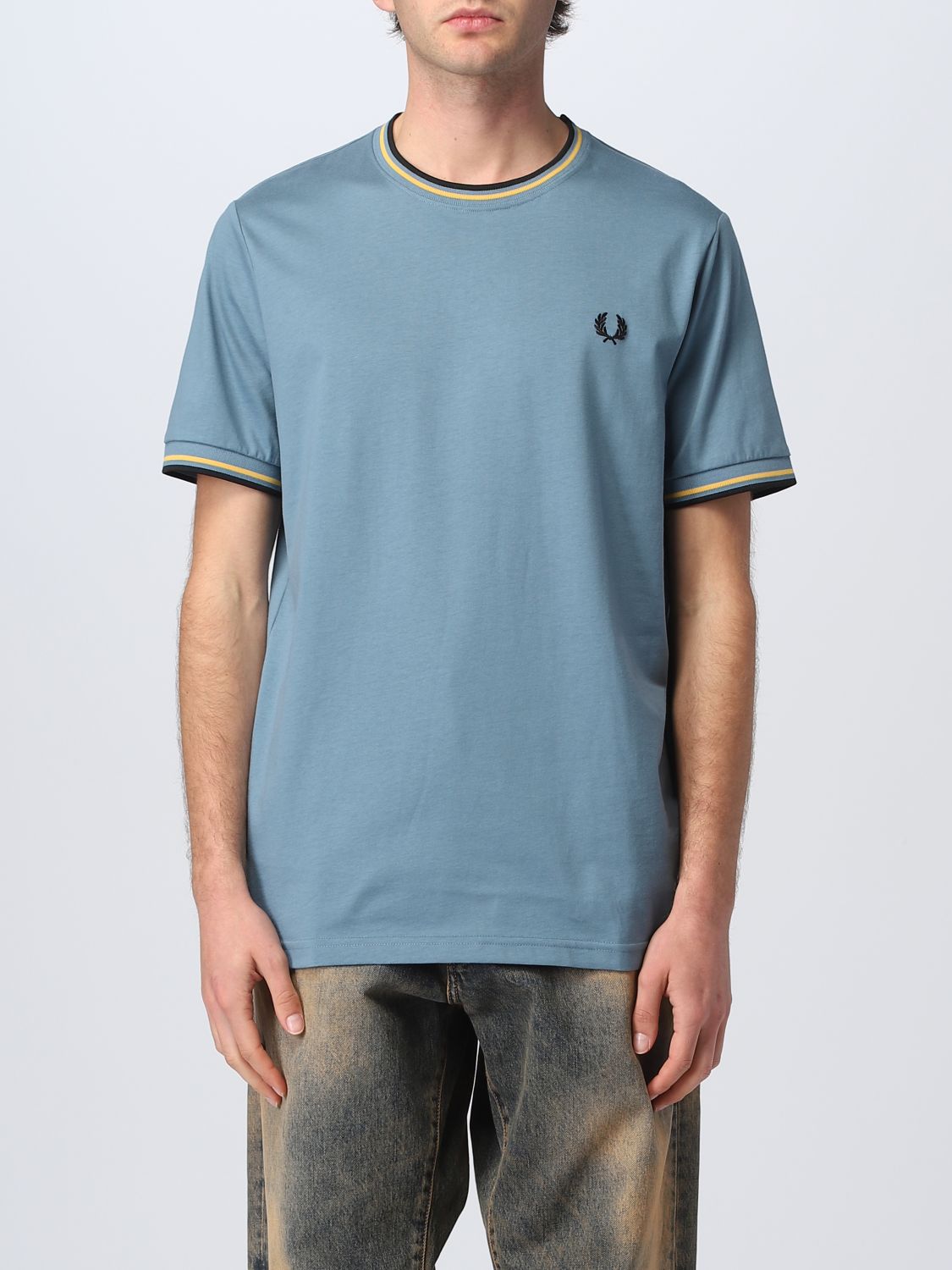 Saml op Diskant Stadion FRED PERRY: t-shirt for man - Blue 1 | Fred Perry t-shirt M1588 online on  GIGLIO.COM