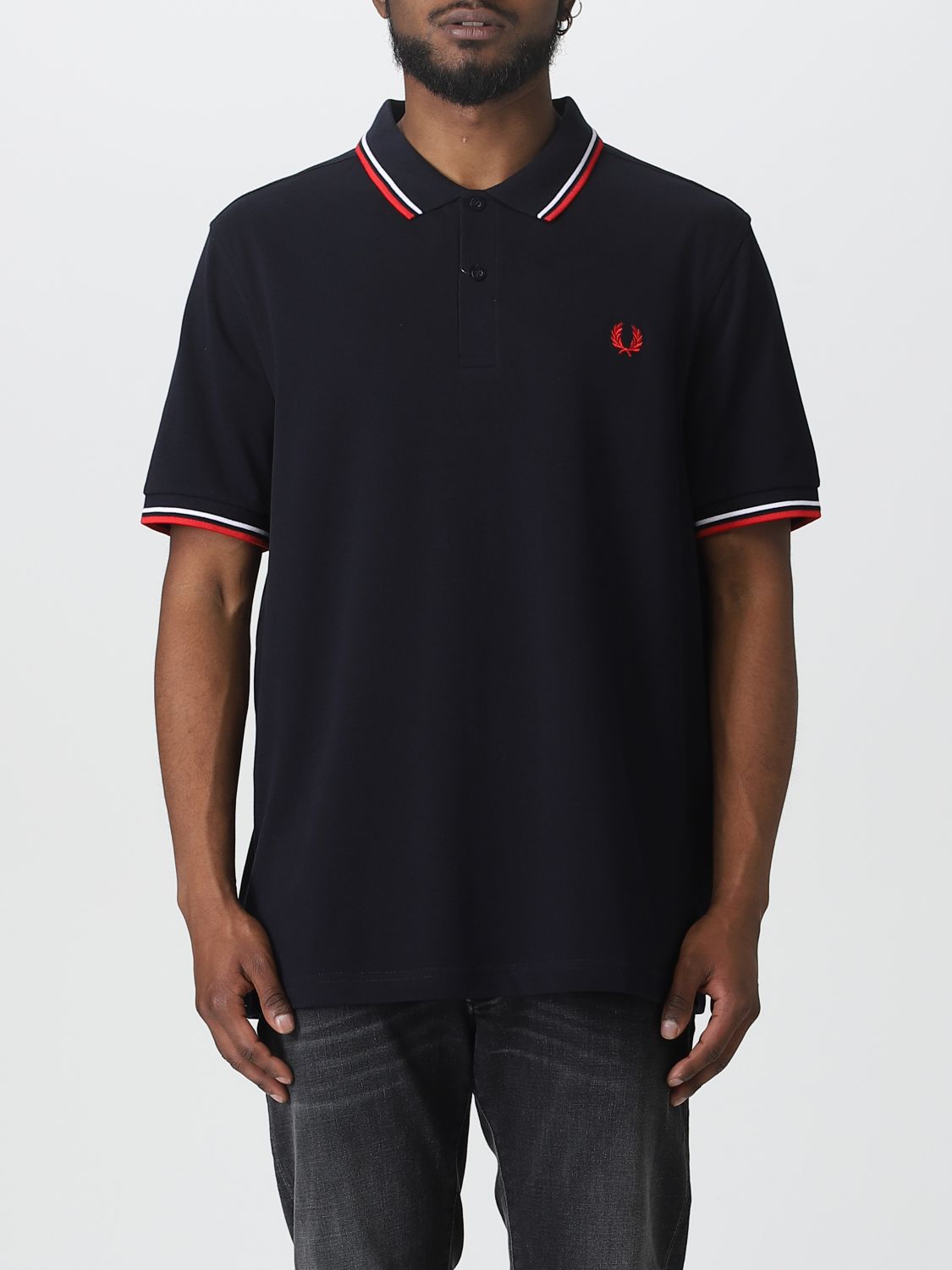FRED PERRY POLO SHIRT FRED PERRY MEN COLOR BLUE,376086009