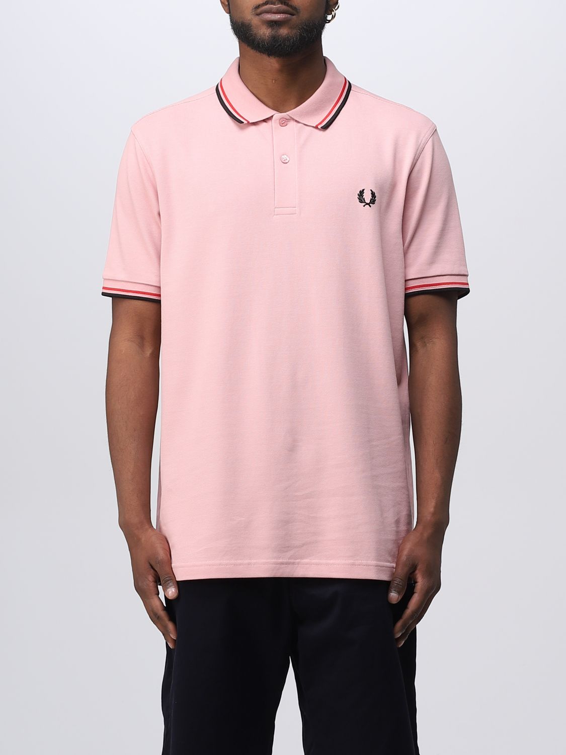 Fred Perry Polo Shirt  Men Color Pink