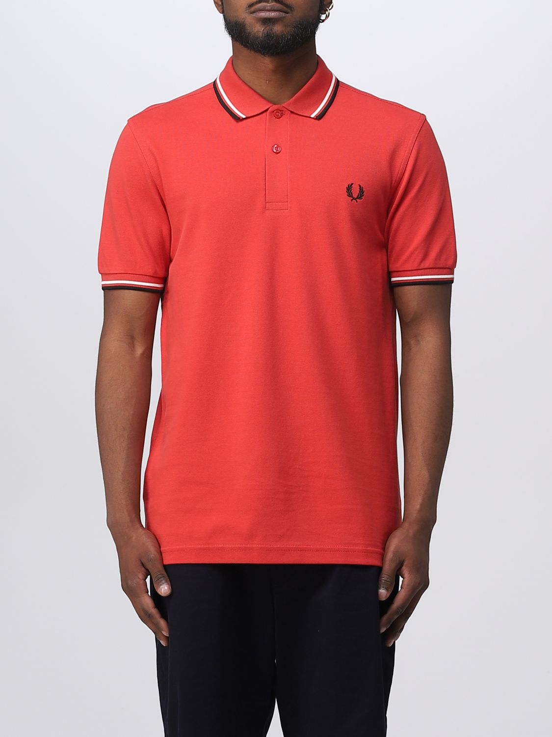 FRED PERRY POLO SHIRT FRED PERRY MEN colour RED,376086014