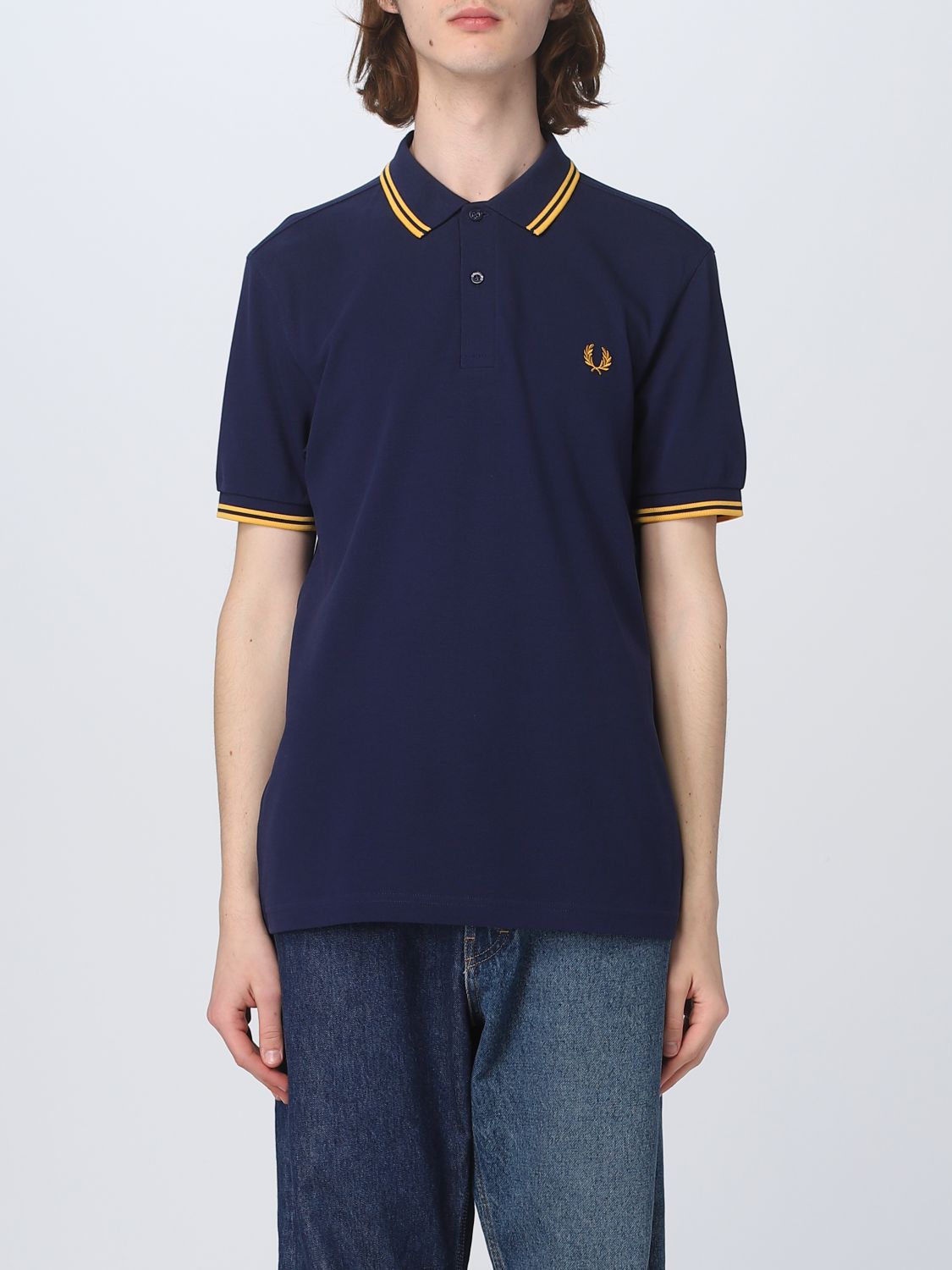 Fred Perry Outlet: polo shirt for man - Gold | Fred Perry polo shirt ...