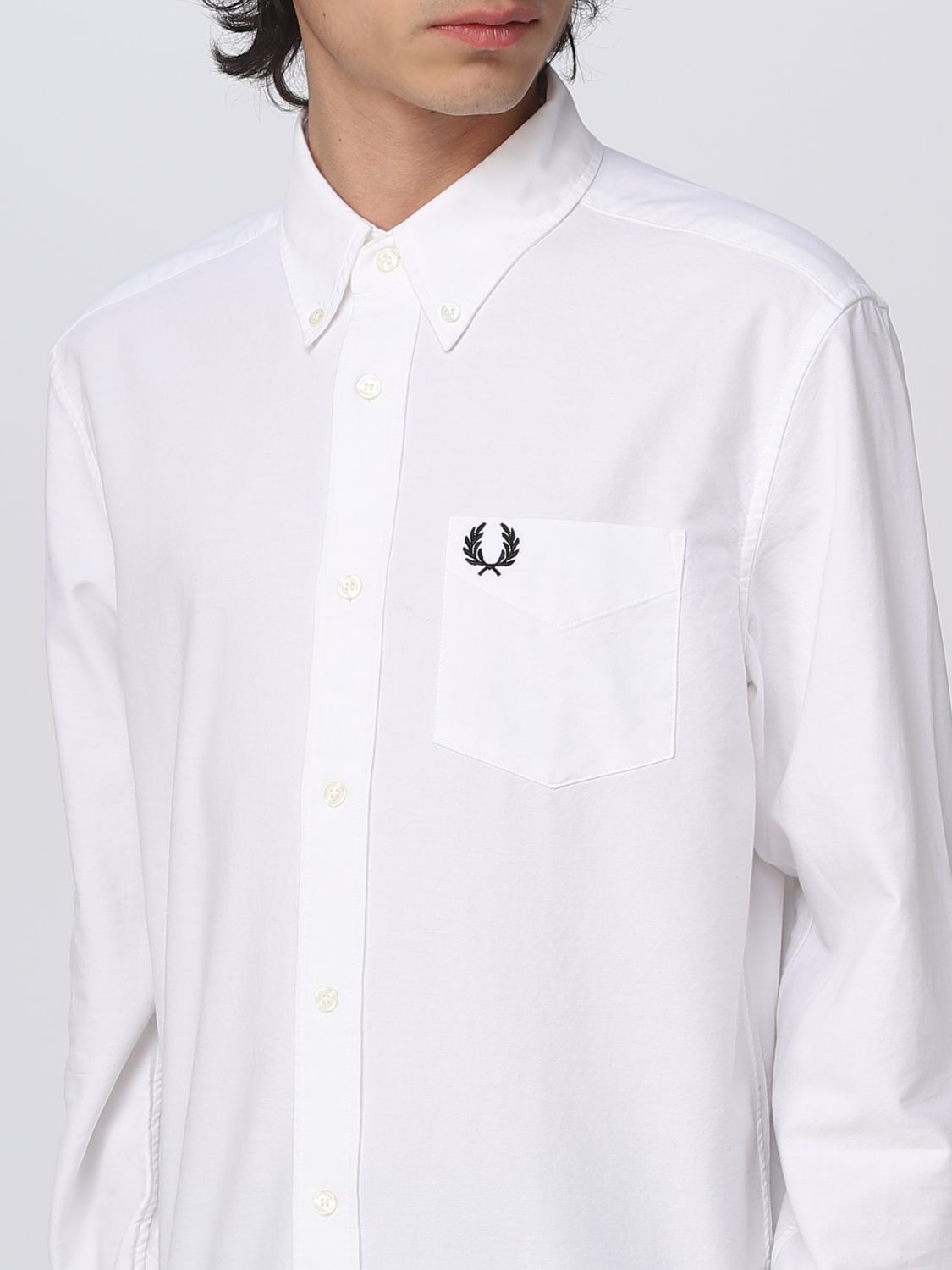 FRED PERRY: shirt for man - White | Fred Perry shirt M5516 online on ...