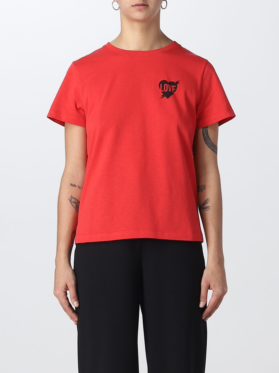 t-shirt red valentino woman colour red
