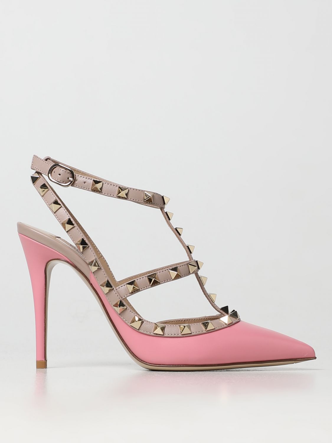 VALENTINO GARAVANI: leather Studs - Pink | Valentino Garavani heel shoes 2W2S0393VOD online on