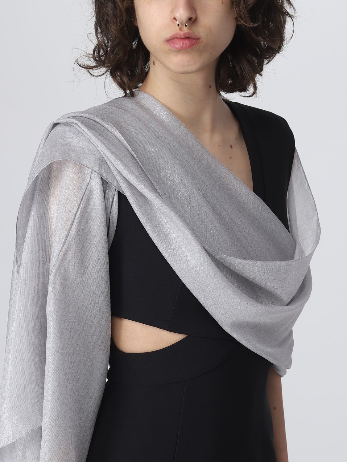 EMPORIO ARMANI: scarf for women - Pearl | Emporio Armani scarf 6358093R365  online on 