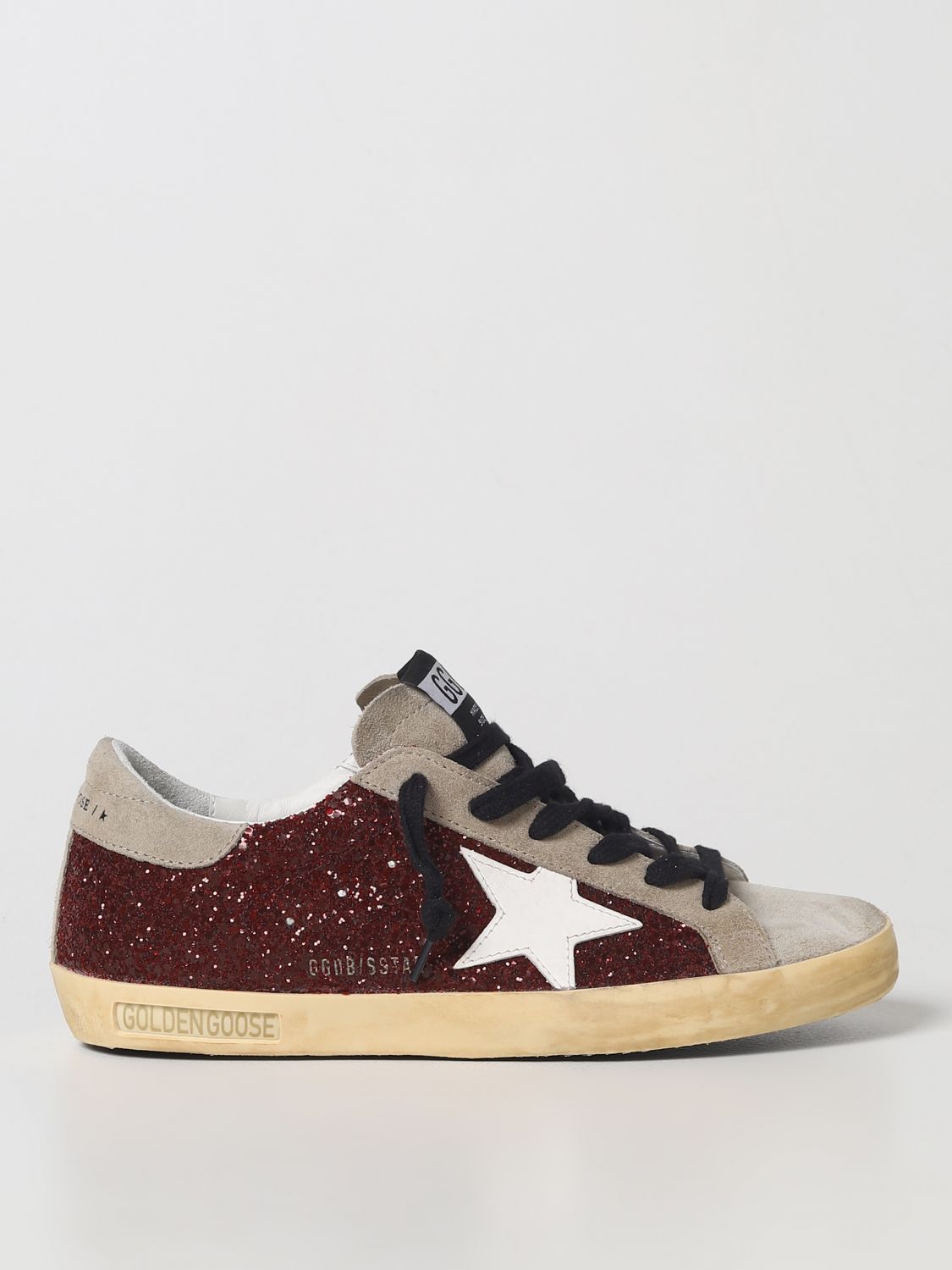 Caso Arqueólogo gato GOLDEN GOOSE: Super-Star Classic sneakers in suede and glitter - Burgundy |  Golden Goose sneakers GWF00101F00318581770 online on GIGLIO.COM