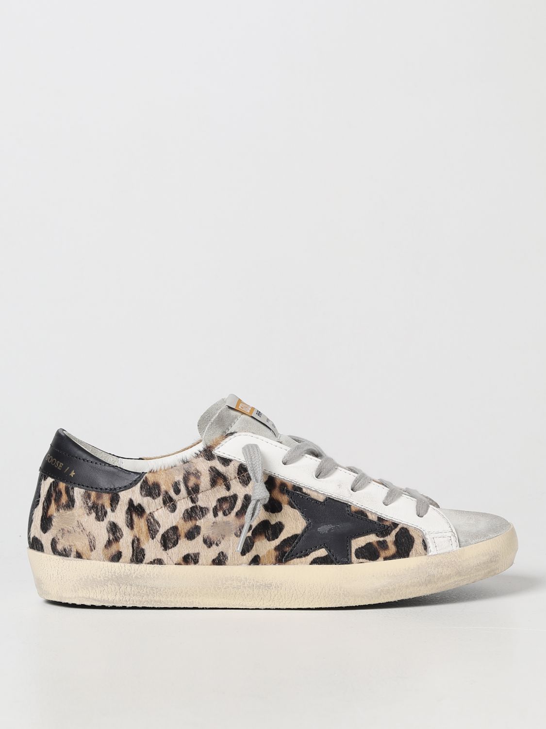 GOLDEN GOOSE SUPER-STAR GOLDEN GOOSE SNEAKERS IN USED ANIMALIER PRINT PONY LEATHER,376583022