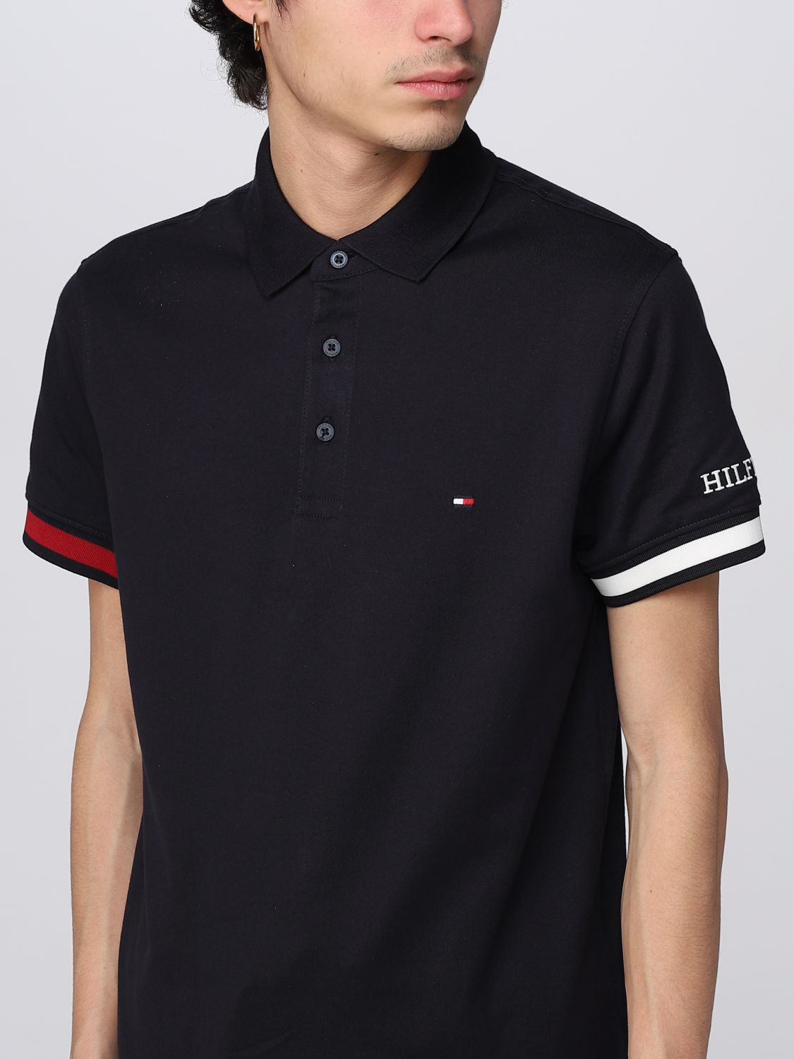 TOMMY HILFIGER: polo shirt for man - Blue | Tommy Hilfiger polo shirt ...