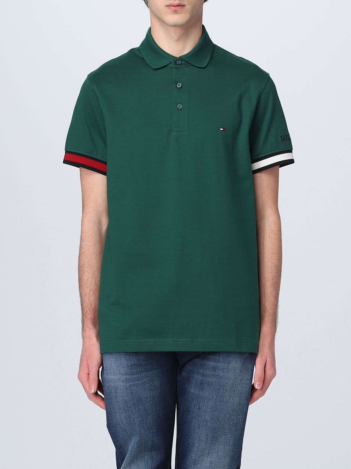 TOMMY HILFIGER: shirt for man - Green | polo shirt MW0MW29528 online on