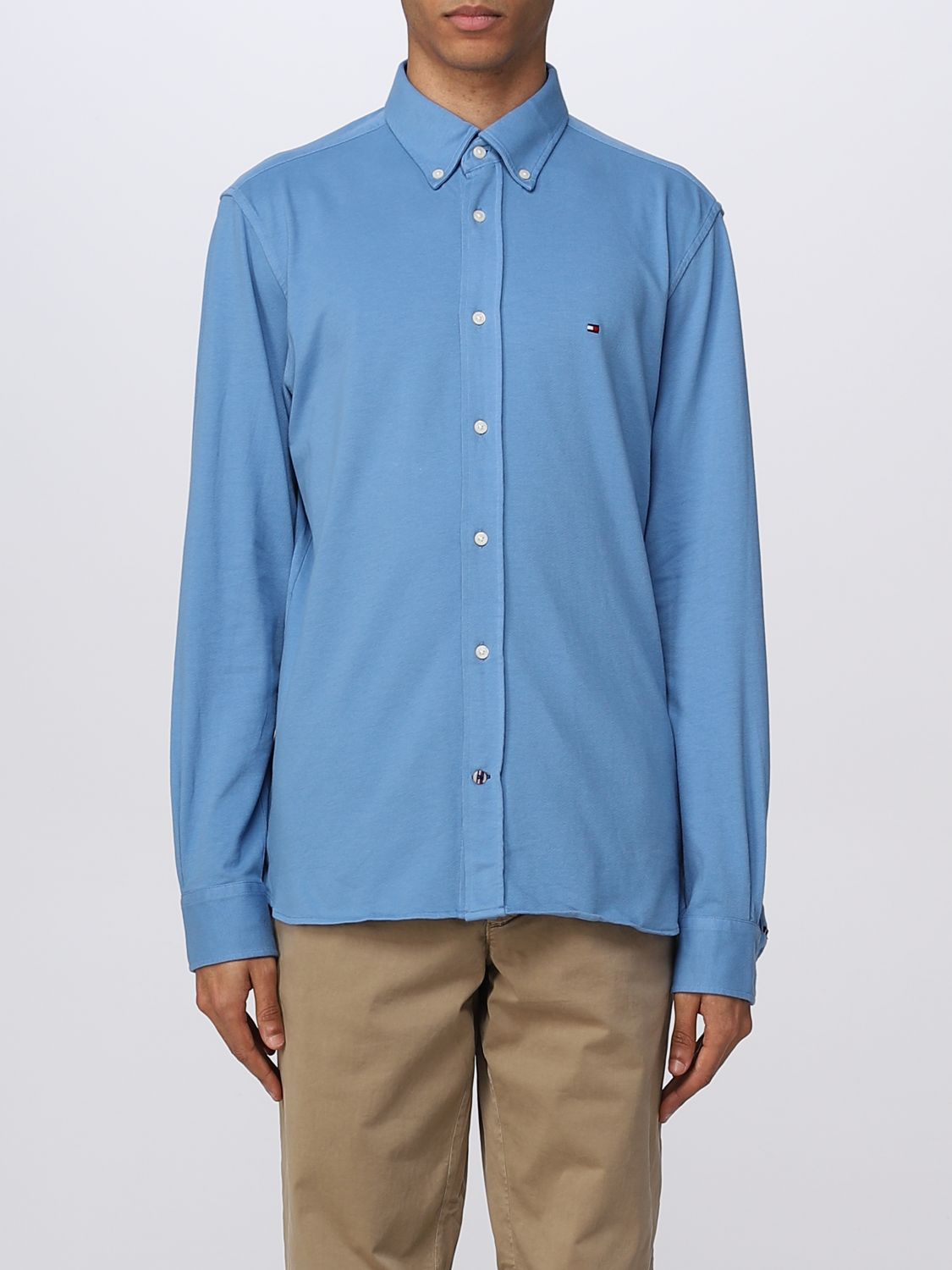 TOMMY for man - Gnawed Blue | Tommy Hilfiger shirt MW0MW28331 online on GIGLIO.COM