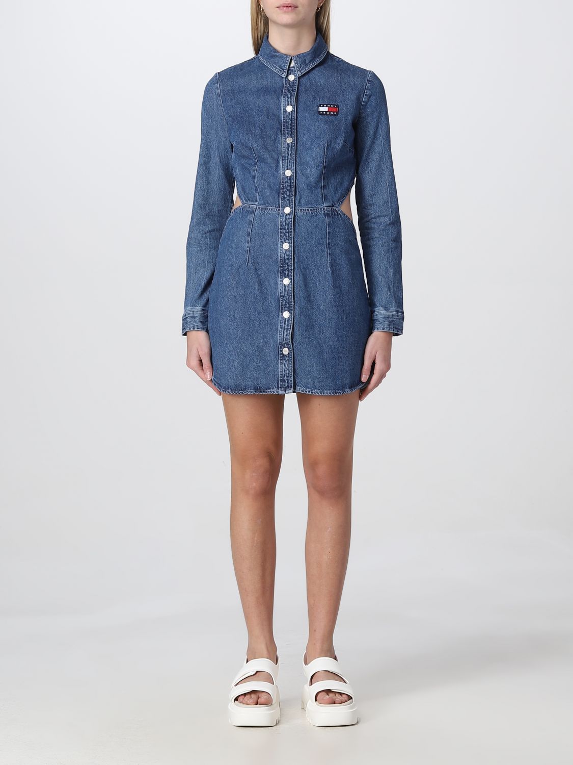 filter na school groef TOMMY JEANS: dress for woman - Denim | Tommy Jeans dress DW0DW15013 online  on GIGLIO.COM