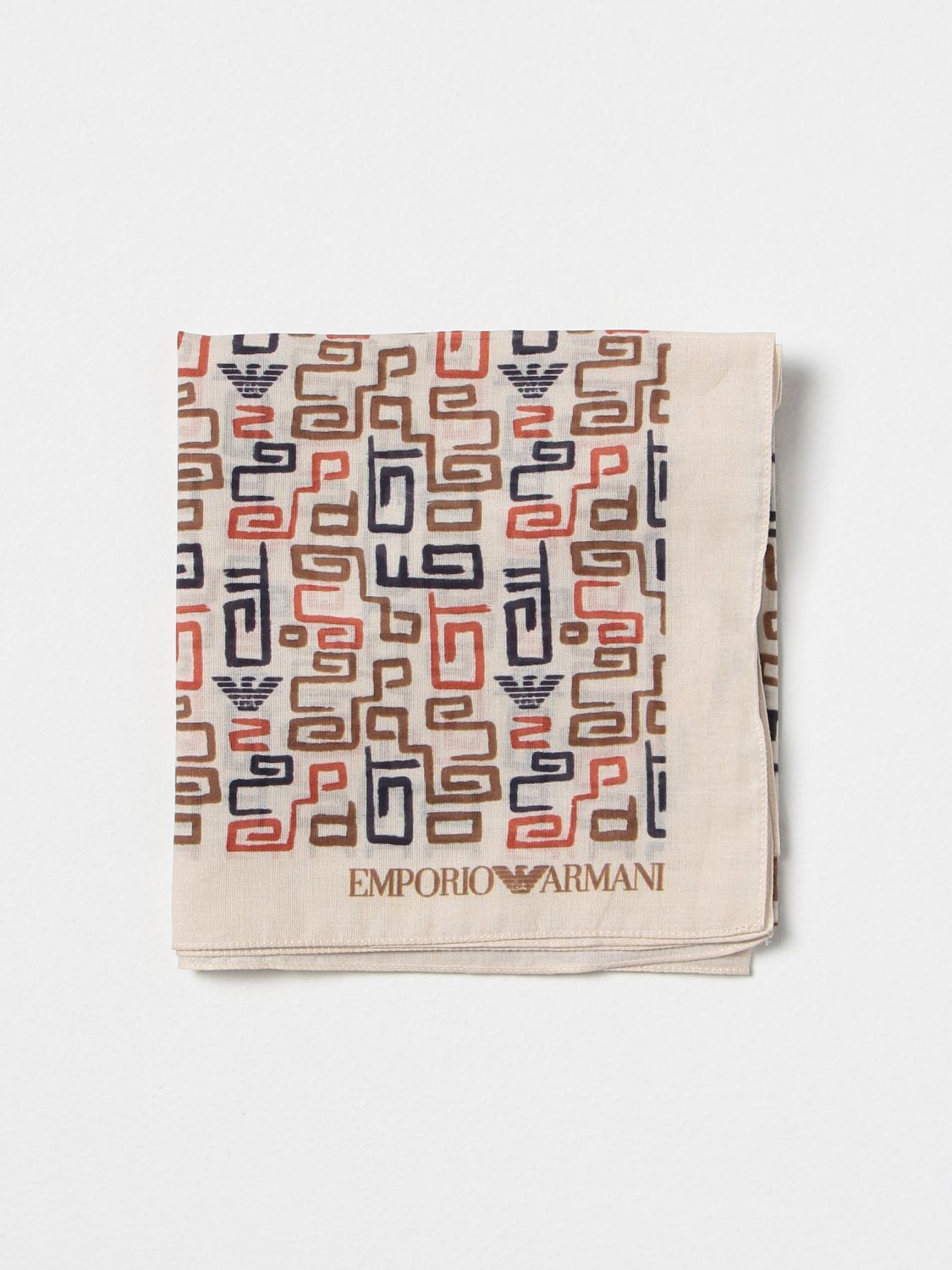 Emporio Armani Kids' Abstract-print Scarf In Beige