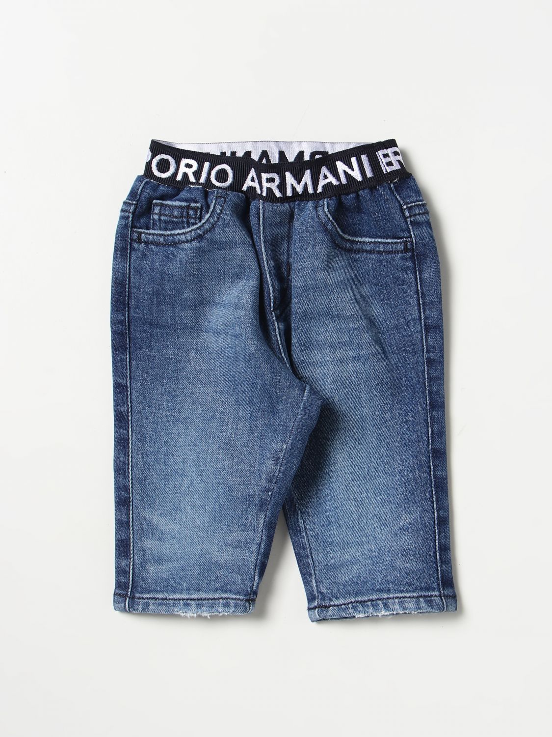 EMPORIO ARMANI KIDS: jeans for baby - Denim | Emporio Armani jeans 3RHJ074D3UZ online on GIGLIO.COM