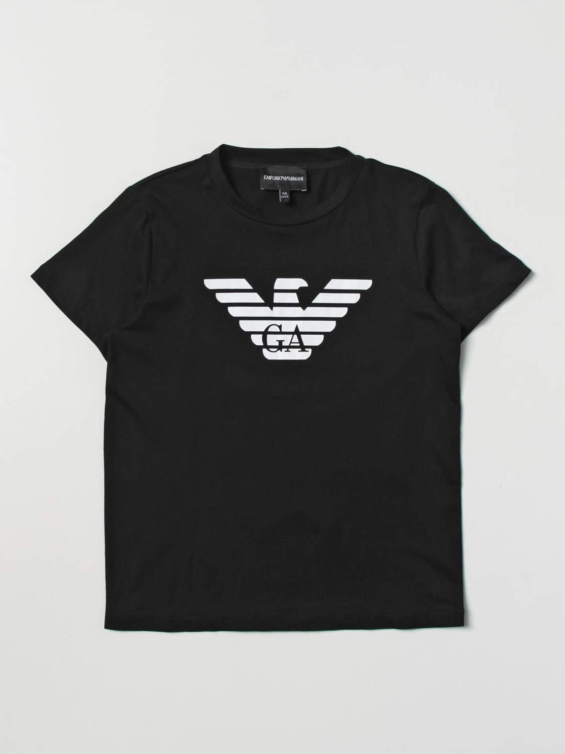 EMPORIO ARMANI KIDS: t-shirt for boys - Black | Emporio Armani Kids t ...