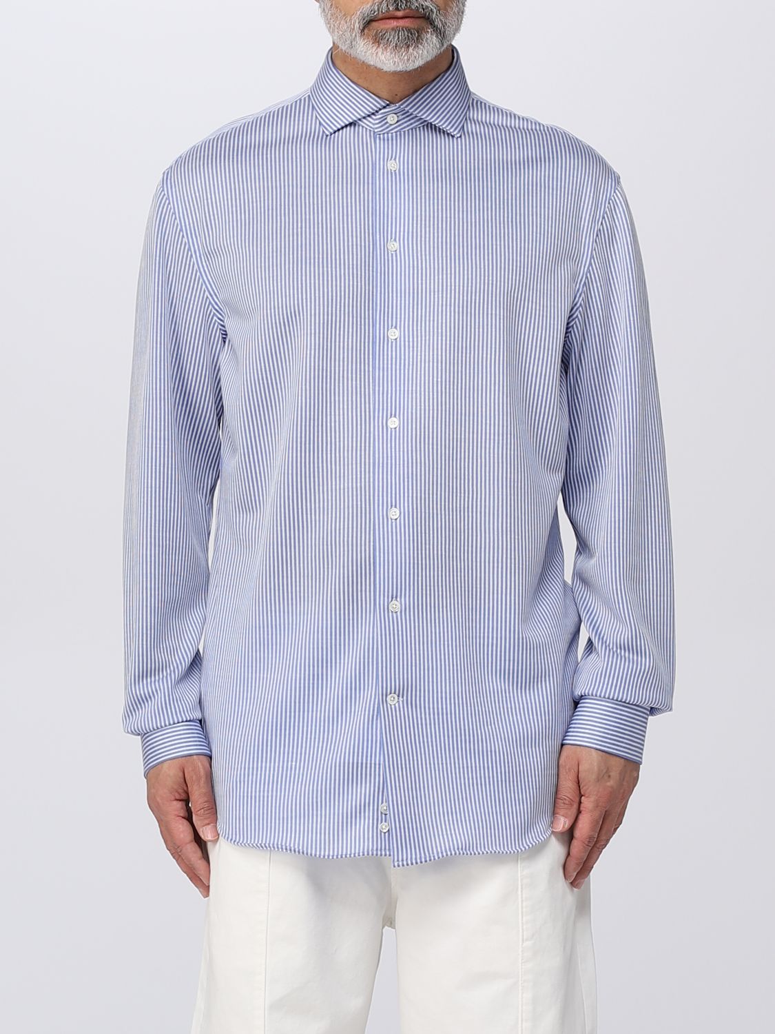 EMPORIO ARMANI: shirt for man - Gnawed Blue | Emporio Armani shirt  D41CM2D1C15 online on 