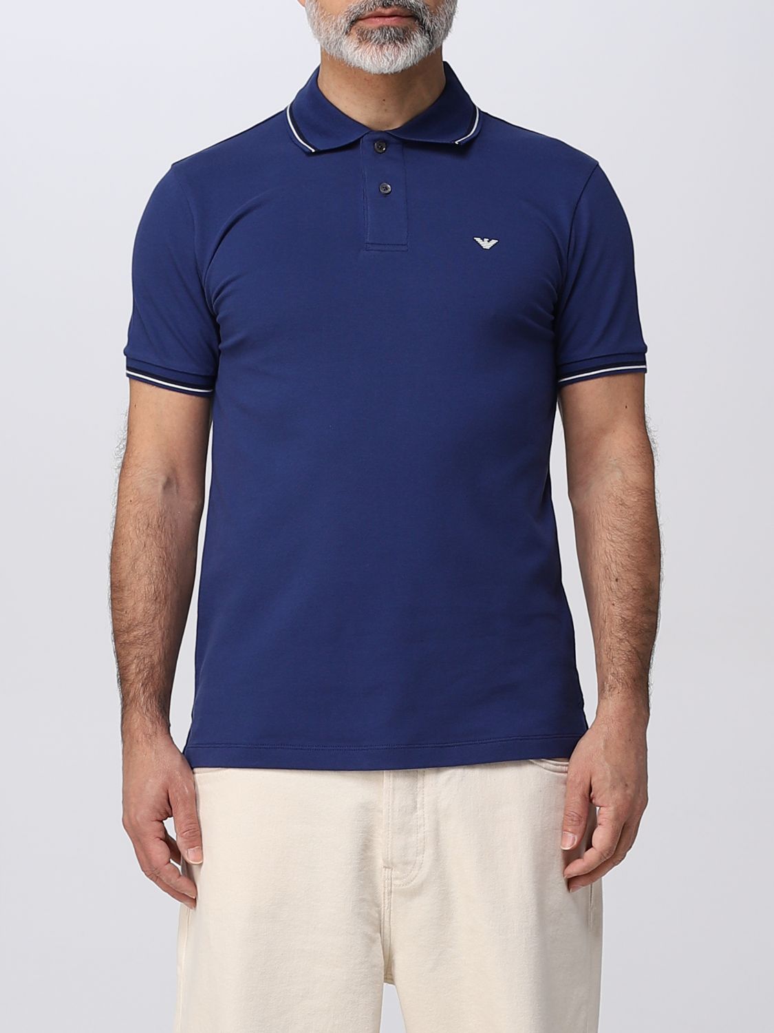 EMPORIO ARMANI: polo shirt for man - Blue | Emporio Armani polo shirt  8N1FB41JPTZ online on 