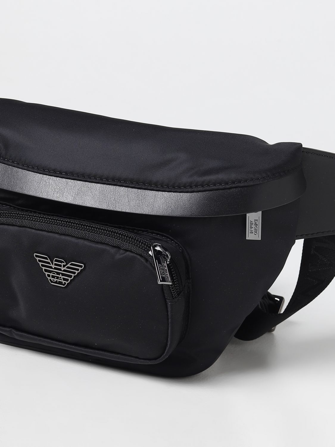 Recycled Nylon And Leather Belt Bag by Giorgio Armani Men at